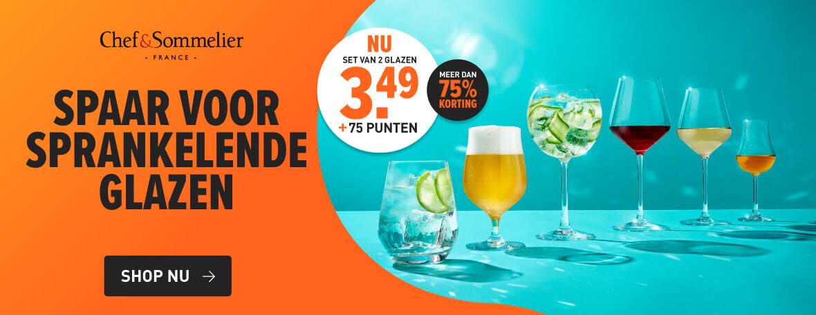glazenspaaractie: spaar voor sprankelende glazen